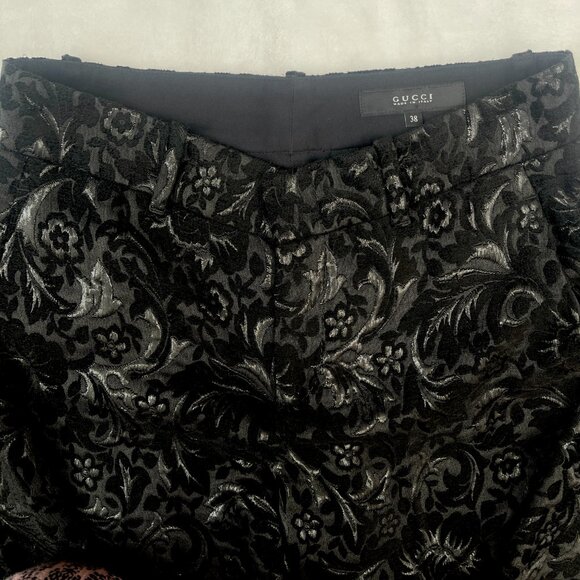 GUCCI Jacquard Hight waist Black Pant IT38 US4 - Picture 12 of 14